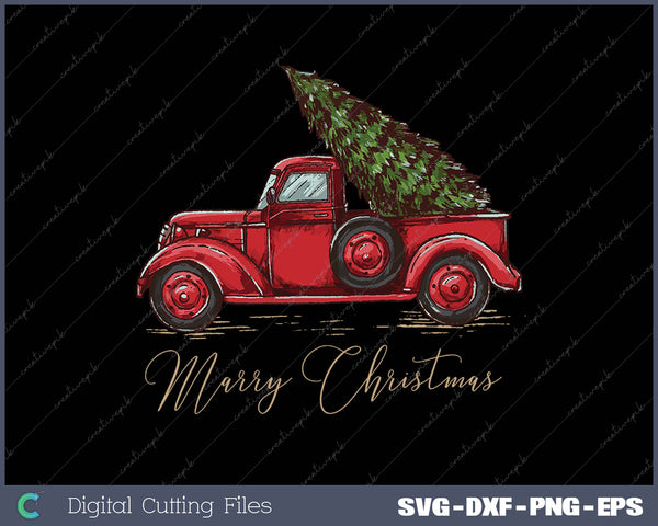 Vintage Wagon Christmas SVG PNG Cutting Printable Files