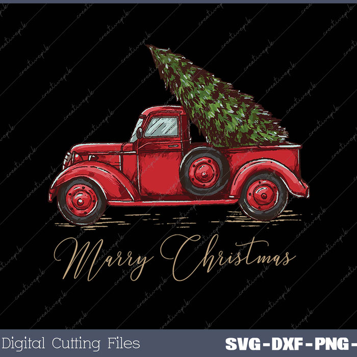 Vintage Wagon Christmas SVG PNG Cutting Printable Files