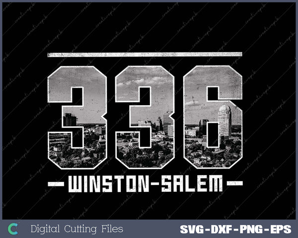 Vintage Winston-Salem 336 Area Code North Carolina SVG Cut files