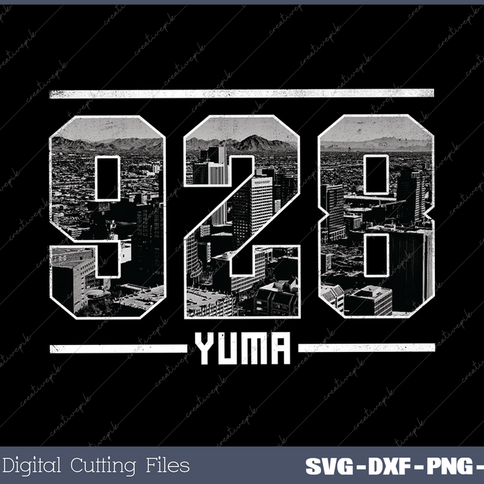Vintage Yuma 928 Area Code Arizona Skyline