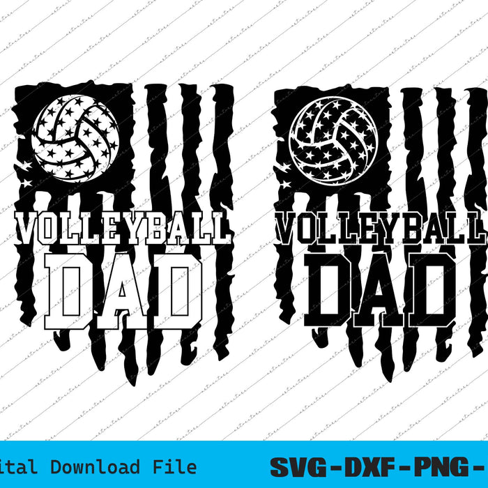 Volleyball Dad American USA Flag SVG PNG Cricut Printable Files