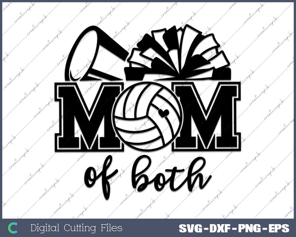 Volleyball Cheer Mom Of Both SVG PNG Cutting Printable Files