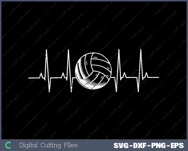 Volleyball Heartbeat Shirts As Funny Volleyball Gift SVG Cut files