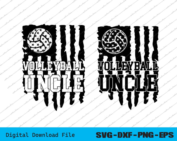 Volleyball Uncle American USA Flag SVG PNG Cricut Printable Files