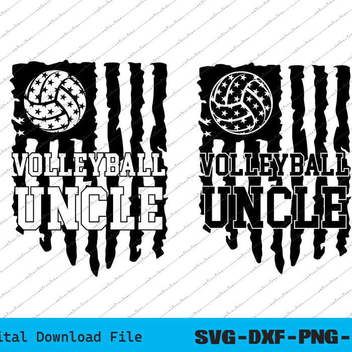 Volleyball Uncle American USA Flag SVG PNG Cricut Printable Files