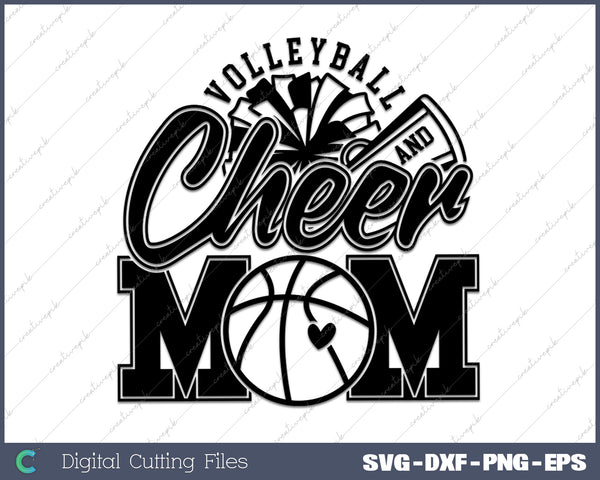 Volleyball and Cheer Mom SVG PNG Cutting Printable Files