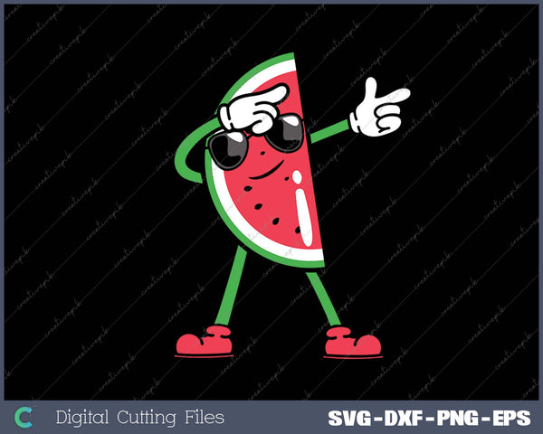 Watermelon Kawaii Dabbing Watermelon SVG PNG Cutting Printable Files