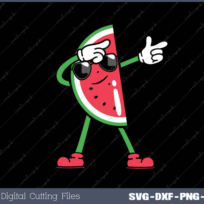 Watermelon Kawaii Dabbing Watermelon SVG PNG Cutting Printable Files