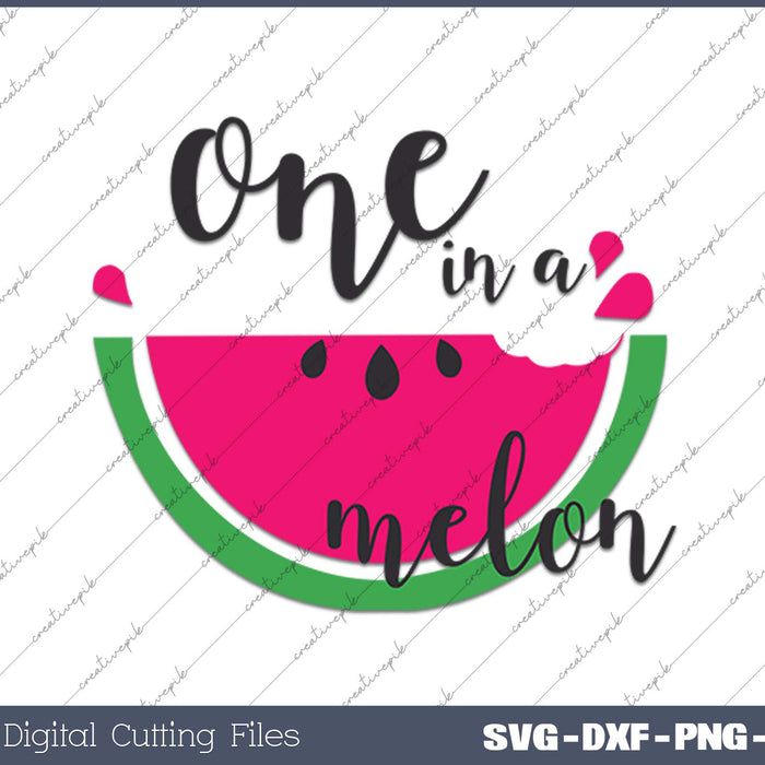 Watermelon Summer One in a Melon Fruit cool Tee SVG PNG Cutting Printable Files