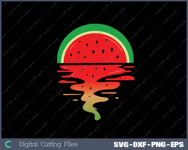 Watermelon Vaporwave Sunset SVG PNG Cutting Printable Files