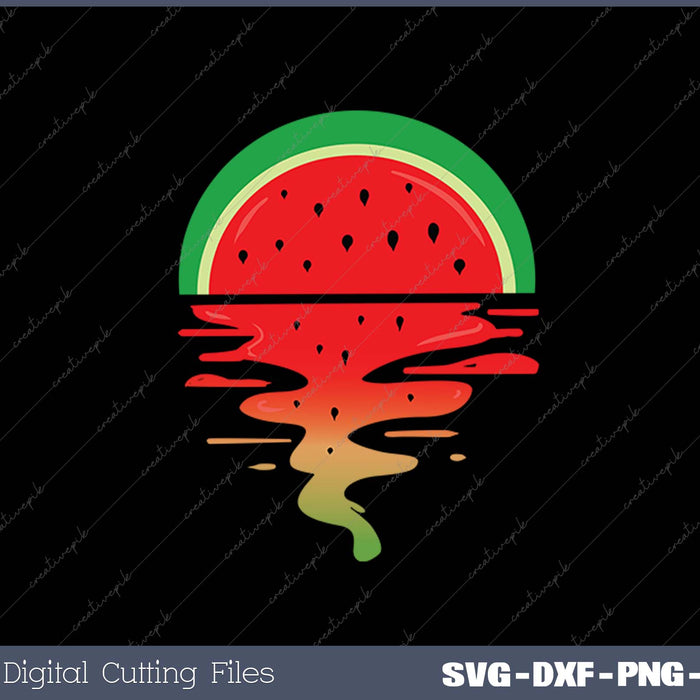 Watermelon Vaporwave Sunset SVG PNG Cutting Printable Files