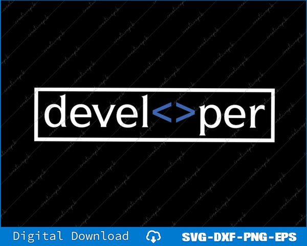 Logo with 'devel<>per' text on a black background