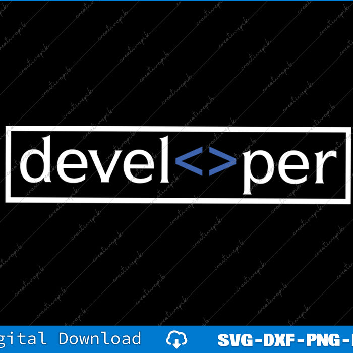 Logo with 'devel<>per' text on a black background