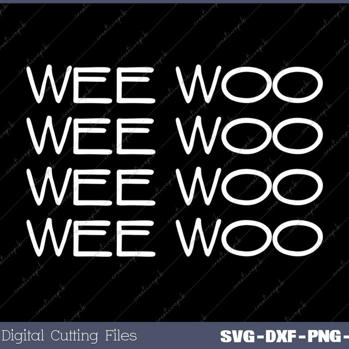 Wee Woo Fire Truck SVG PNG Cutting Printable Files