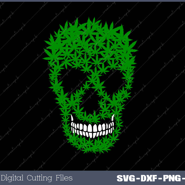 
Weed Skull Skeleton Marijuana Costume Funny Halloween SVG PNG Cutting Printable Files
