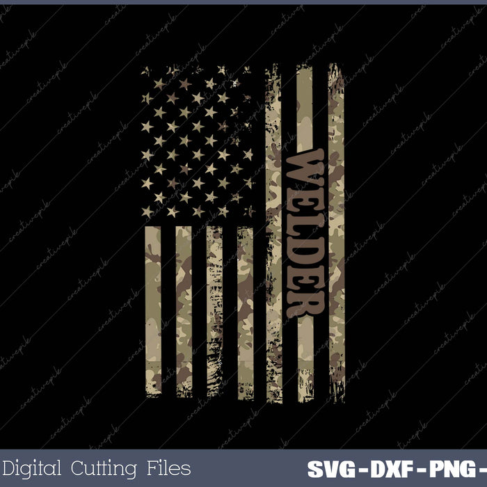 Welder American Flag SVG PNG Cutting Printable Files