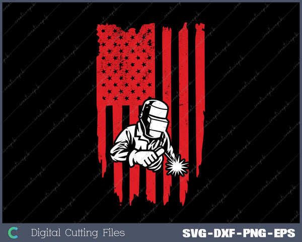 Welder American Flag USA Patriotic SVG DXF PNG Printable Files