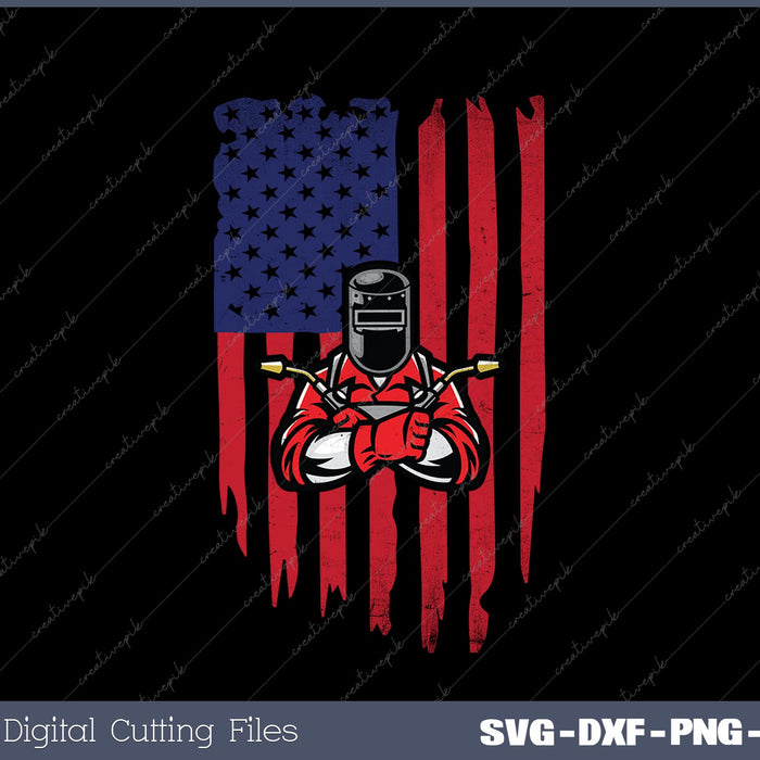 Welding American Flag Welder Fathers Day Design 