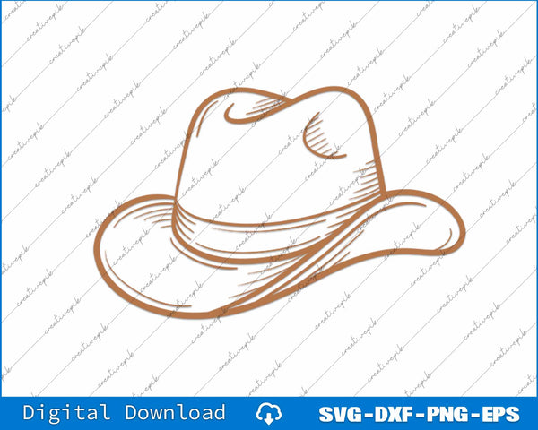 Western Cowboy Hat SVG PNG Ai Cutting Printable Files