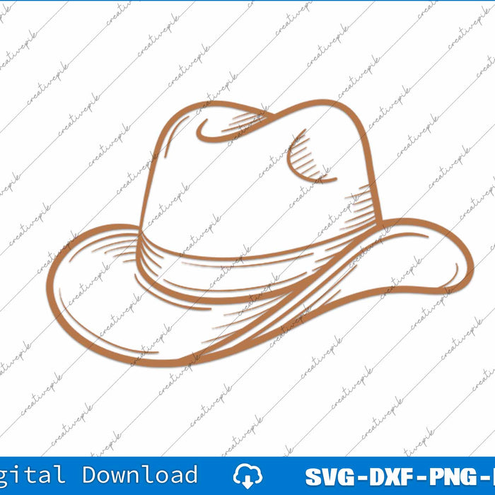Western Cowboy Hat SVG PNG Ai Cutting Printable Files