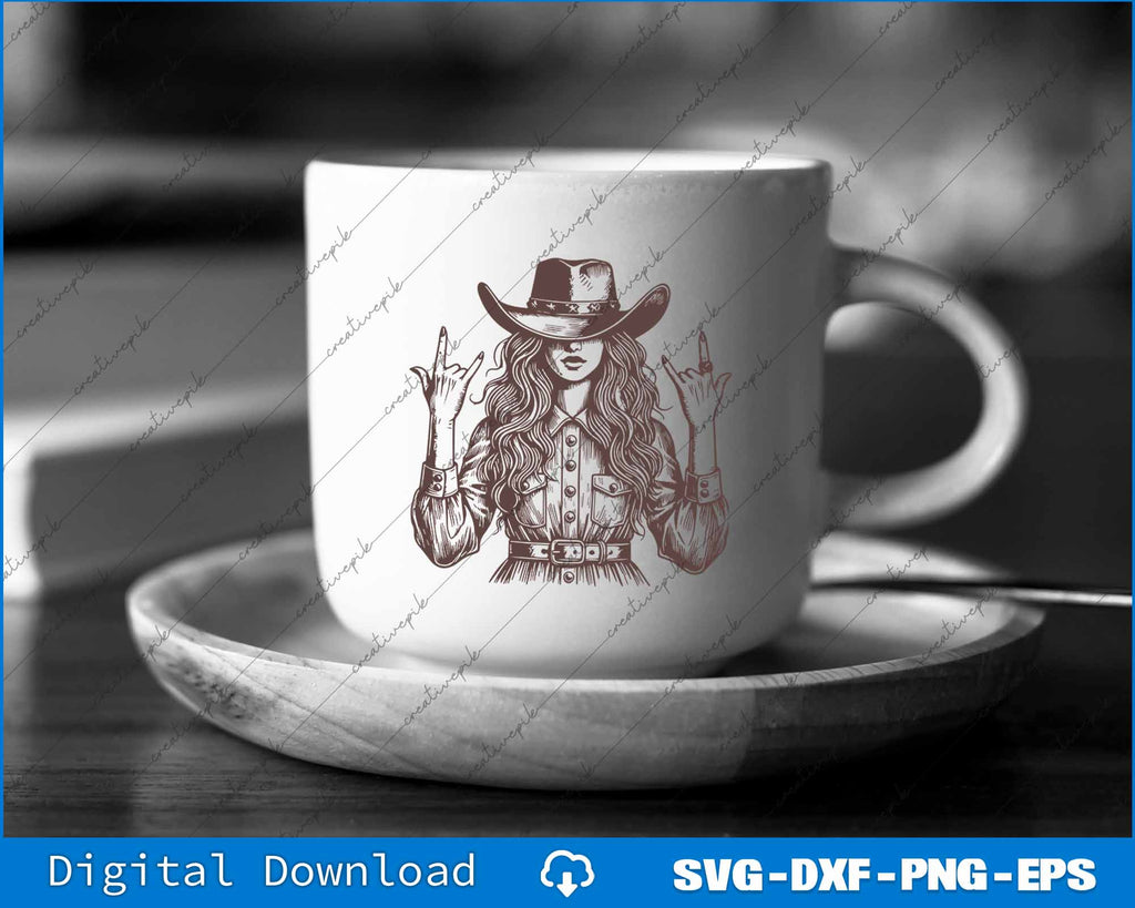 Western Rocker Cowgirl SVG PNG Cutting Printable Files – creativepik