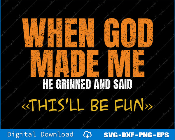 Text design with humorous quote on a black background
