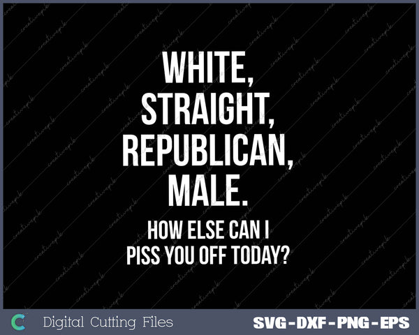 White Straight Republican Male SVG PNG Cutting Printable Files