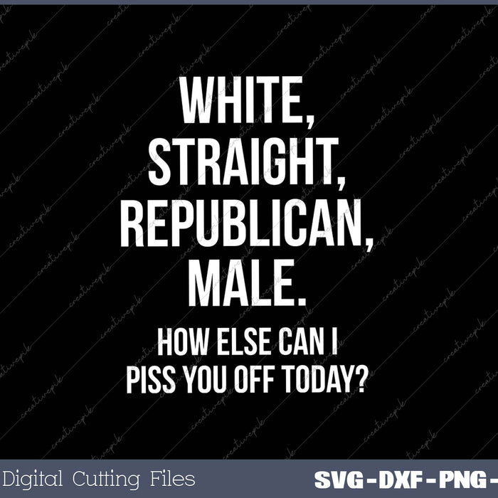 White Straight Republican Male SVG PNG Cutting Printable Files