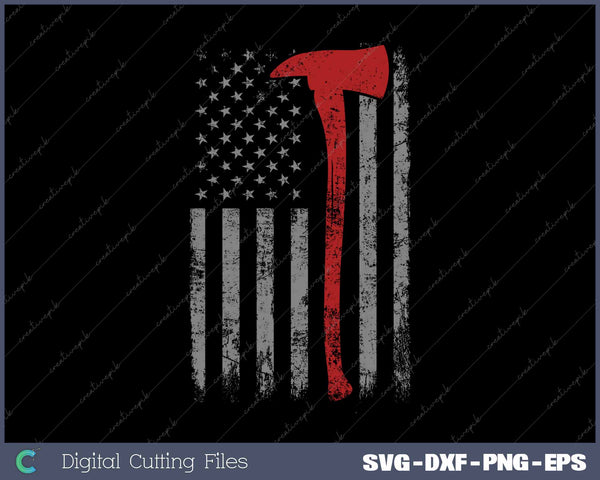 Wildland Firefighter Axe American Flag Thin Red Line Fireman