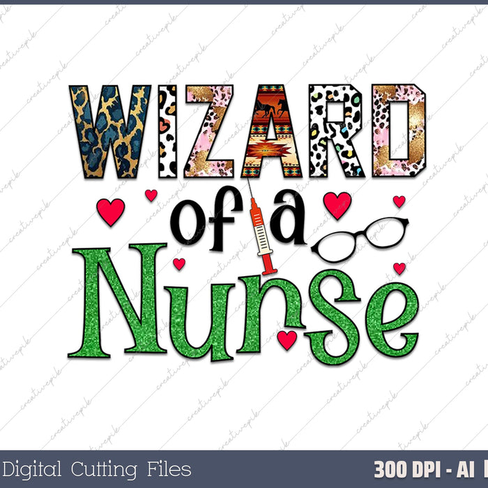 Wizard of a Nurse AI PNG Sublimation Files