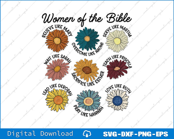 Woman Of The Bible Christian Retro SVG PNG Cutting Printable Files