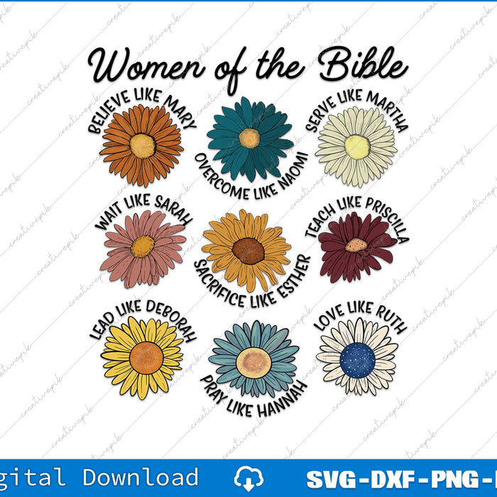Woman Of The Bible Christian Retro SVG PNG Cutting Printable Files