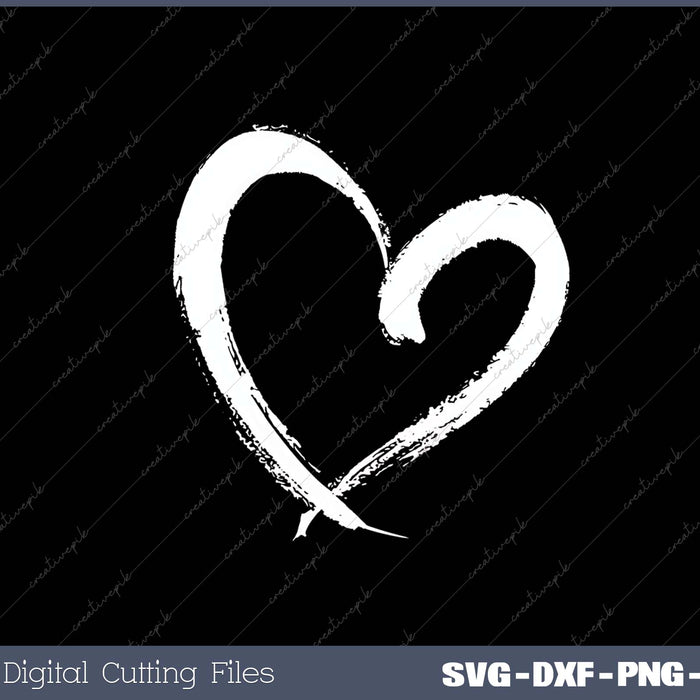 Women Cute Heart Graphic Crewneck SVG PNG Cutting Printable Files