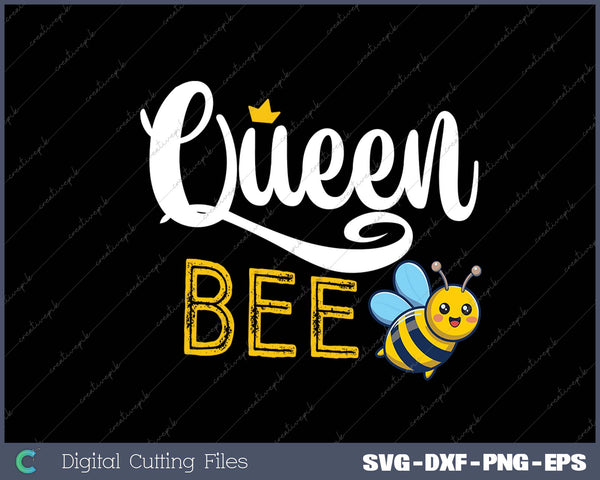 Womens Beekeeper Queen Bee Cute Bees Honey Lover Queen Bee V-Neck