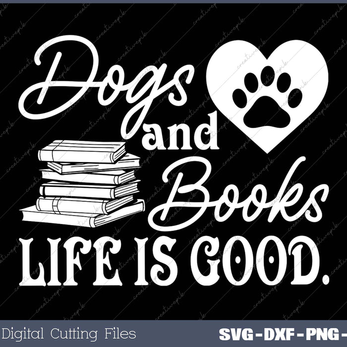 Womens Dog And Books Are Good Cute Animal Tee V-Neck