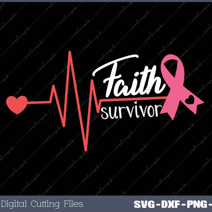 Womens Faith Breast Cancer SVG PNG Cutting Printable Files
