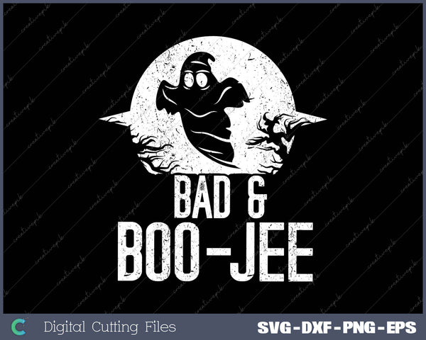 Womens Funny Halloween Ghost Bad Boo Jee Quote Pun Meme 