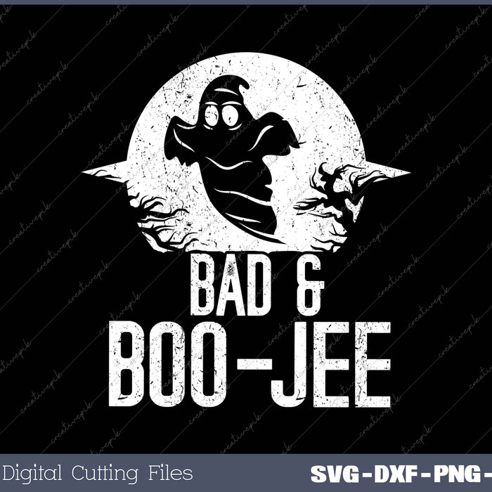 Womens Funny Halloween Ghost Bad Boo Jee Quote Pun Meme 