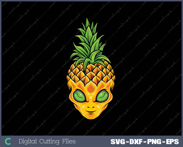 Womens Funny Pineapple Alien Ananas Face Scary Halloween Costume