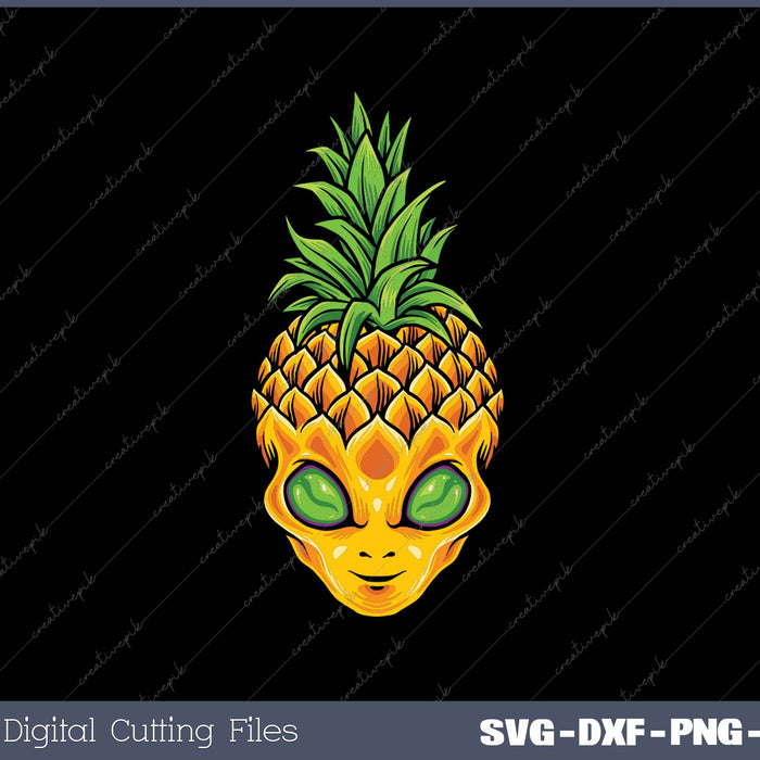 Womens Funny Pineapple Alien Ananas Face Scary Halloween Costume