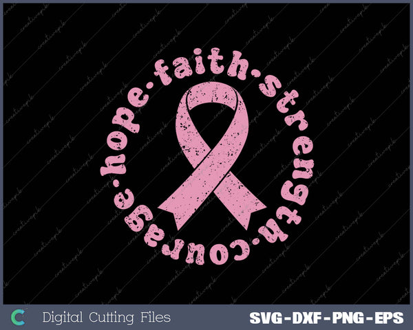 Womens Hope Faith Pink Ribbon Breast Cancer Gifts Fall Short Sleeve Tops 