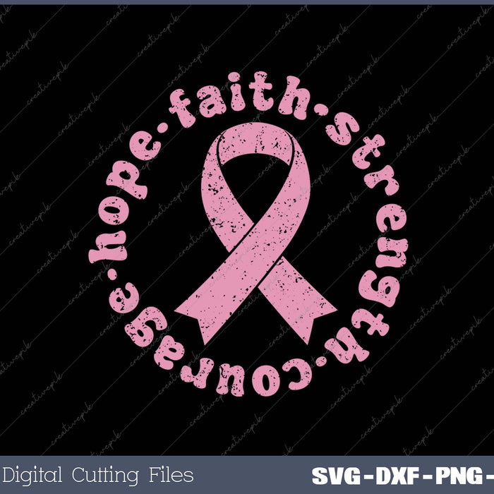 Womens Hope Faith Pink Ribbon Breast Cancer Gifts Fall Short Sleeve Tops 