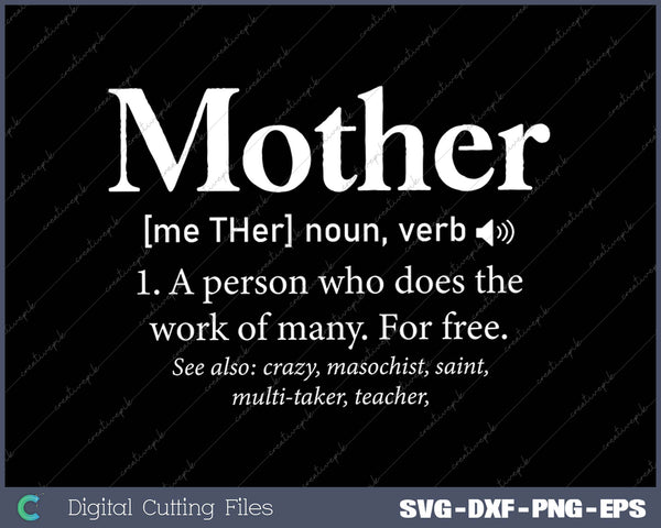 Womens Womens Mother Definition Mama Mother's Day 