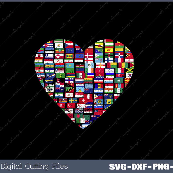 World Flags Earth Day SVG PNG Cutting Printable Files