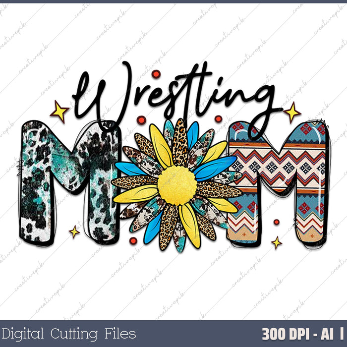 Wresting Mom AI PNG Sublimation Files