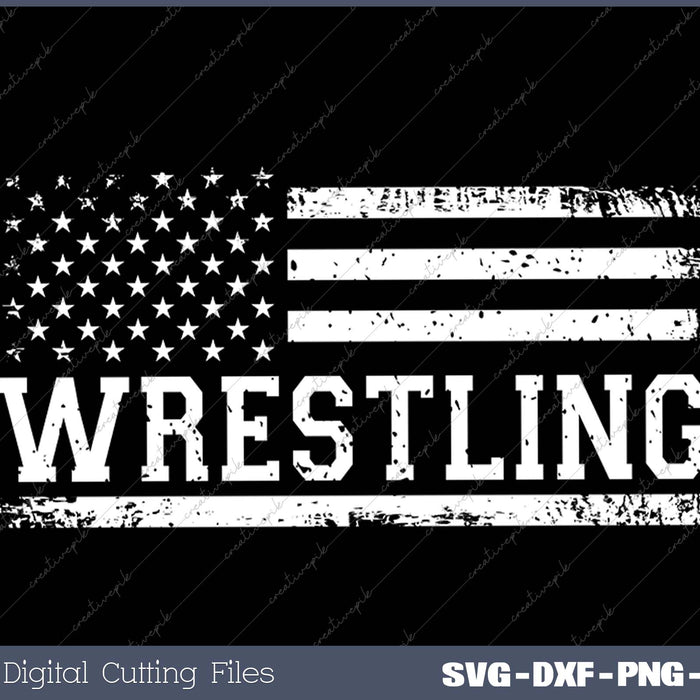 Wrestling USA Flag Vintage 