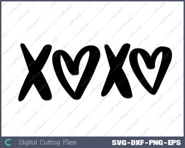 XOXO Valentine's Day SVG PNG Cutting Printable Files