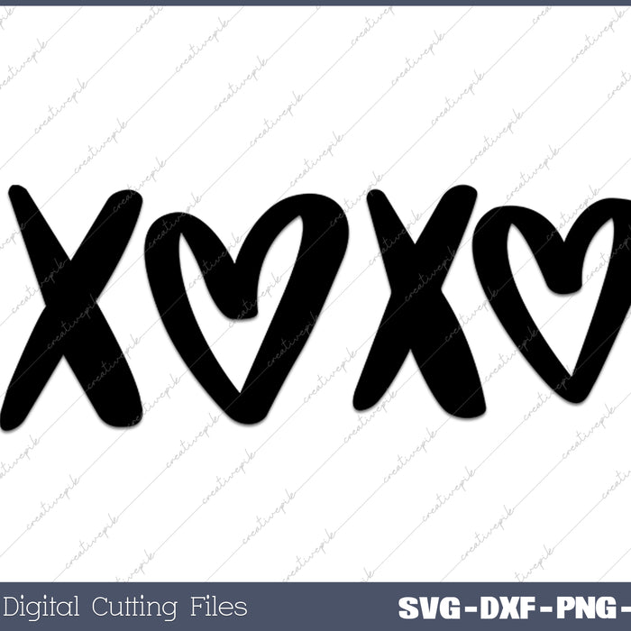 XOXO Valentine's Day SVG PNG Cutting Printable Files