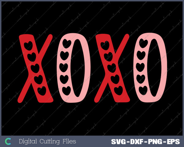 XOXO Valentines Day SVG PNG Cutting Printable Files