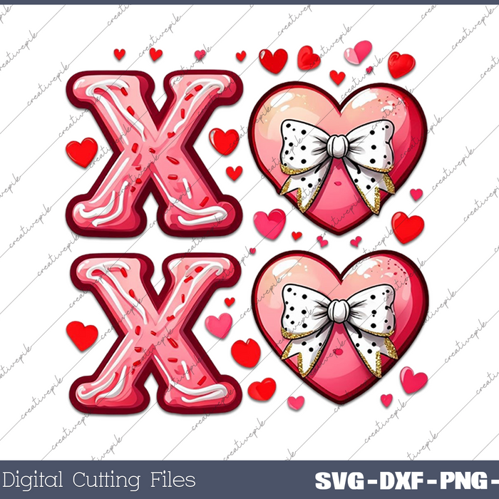 XOXO cakes coquette  Love Cakes coquette Valentine  Day SVG PNG Cutting Printable Files